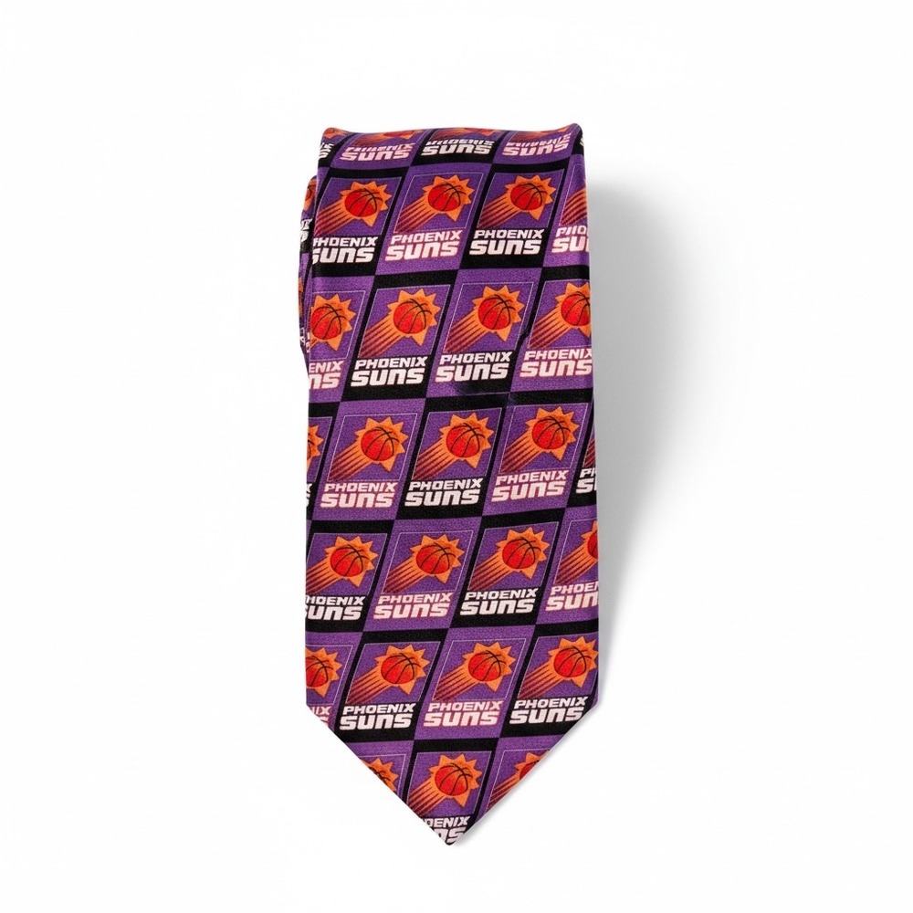 Vintage Phoenix Suns Silk Tie Purple Orange Basketball‎ Logo Necktie RM Sport